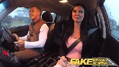 Fake driving school exam failure ends in threesome double creampie